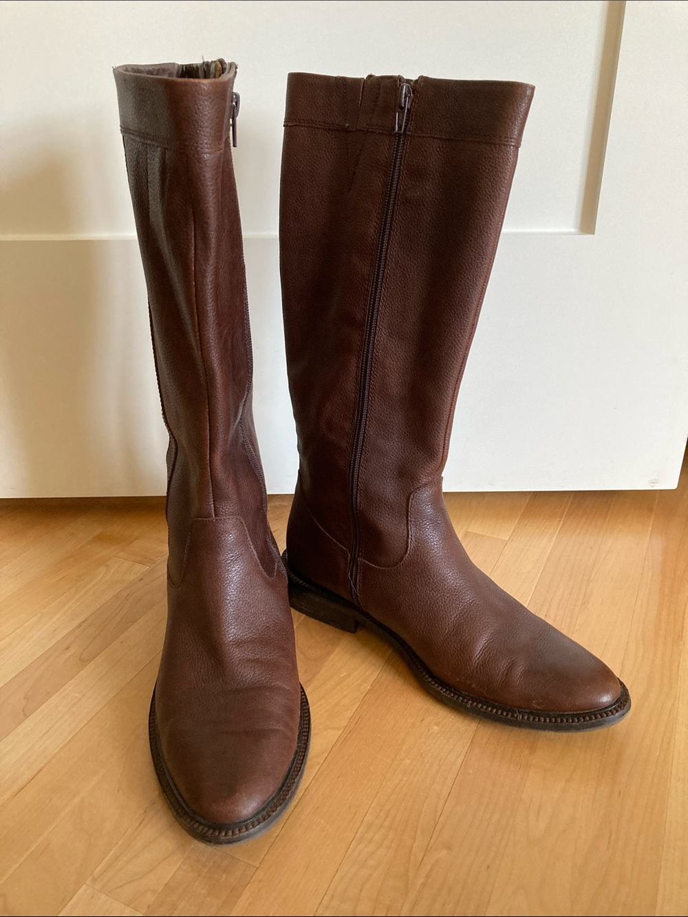 Eddie Bauer Brown Leather Knee-High Heeled Boots